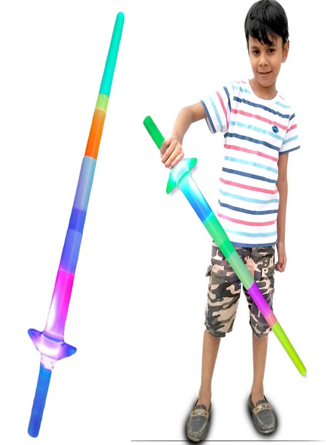uneeke shape Glowing Sword, Flashing Expandable Laser Lightsaber, Talwar Toy for Kids Role Play (1 PC) - Image 2